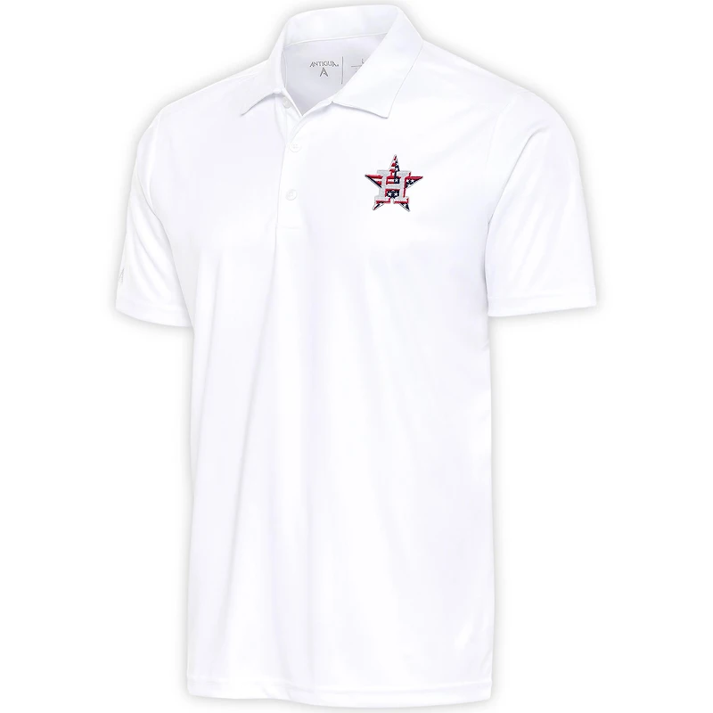Men's Antigua  White Houston Astros Patriotic Apex Polo
