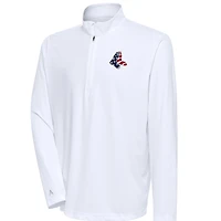 Men's Antigua  White Boston Red Sox Patriotic Tribute Quarter-Zip Pullover Top