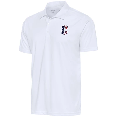 Men's Antigua  White Cleveland Guardians Patriotic Tribute Polo
