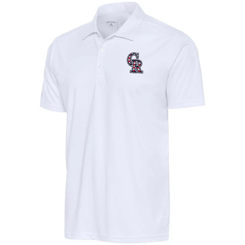 Men's Antigua  White Colorado Rockies Patriotic Tribute Polo
