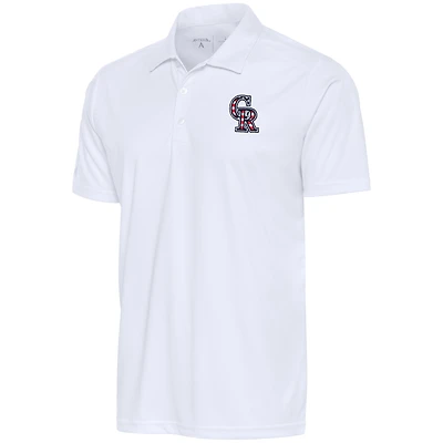 Men's Antigua  White Colorado Rockies Patriotic Tribute Polo