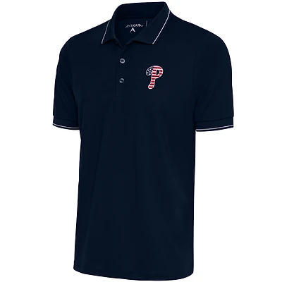 Men's Antigua  Navy/White Philadelphia Phillies Patriotic Affluent Polo