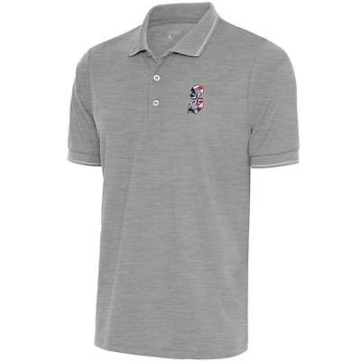 Men's Antigua  Gray/White Seattle Mariners Patriotic Affluent Polo