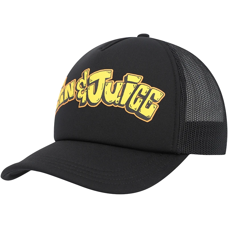 Men's Black Death Row Records Gin & Juice Trucker Adjustable Hat