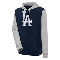 Men's Antigua  Navy Los Angeles Dodgers Victory CB Chenille Pullover Hoodie