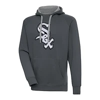 Men's Antigua  Charcoal Chicago White Sox Victory Chenille Pullover Hoodie