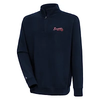 Men's Antigua  Navy Atlanta Braves Victory Quarter-Zip Pullover Top
