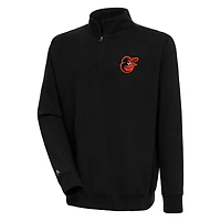 Men's Antigua  Black Baltimore Orioles Victory Quarter-Zip Pullover Top