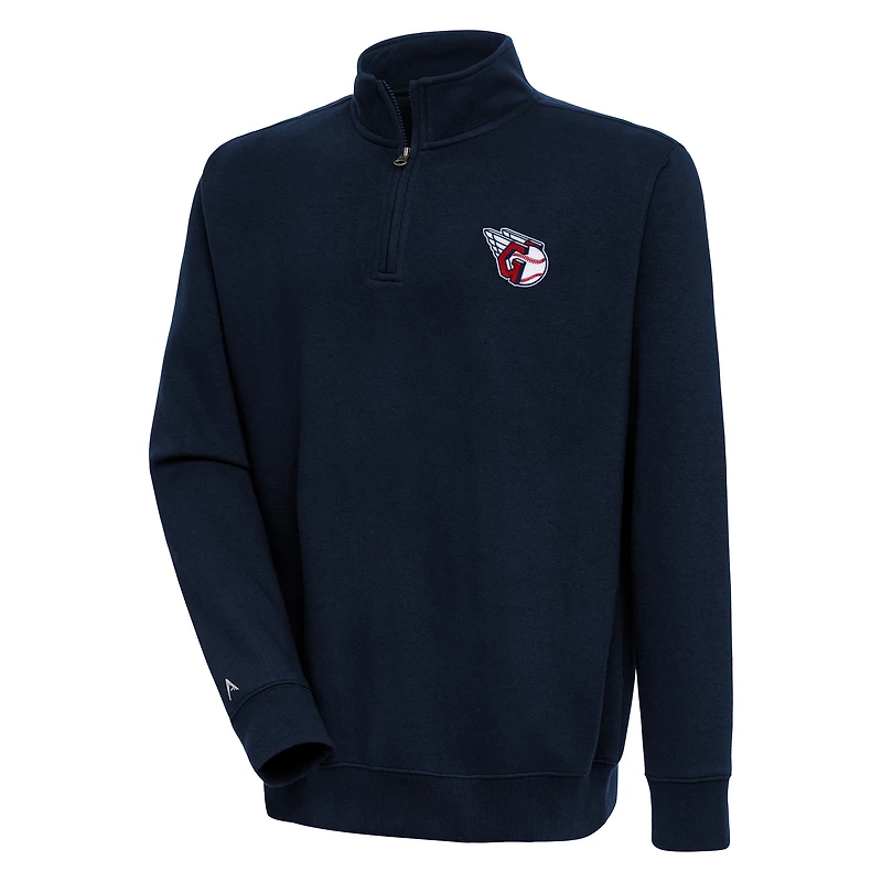 Men's Antigua Navy Cleveland Guardians Victory Quarter-Zip Pullover Top