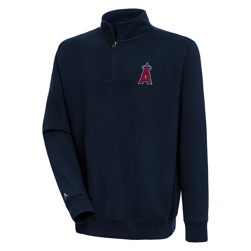 Men's Antigua  Navy Los Angeles Angels Victory Quarter-Zip Pullover Top