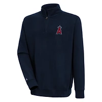 Men's Antigua  Navy Los Angeles Angels Victory Quarter-Zip Pullover Top