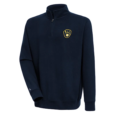 Men's Antigua Navy Milwaukee Brewers Victory Quarter-Zip Pullover Top