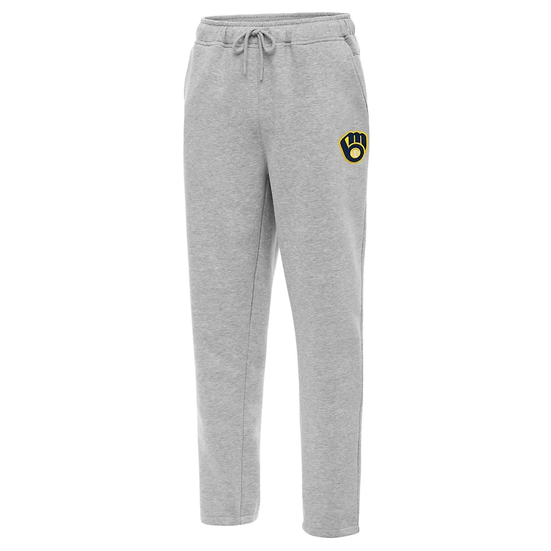 Men's Antigua Heather Gray Milwaukee Brewers Victory Jogger Pants