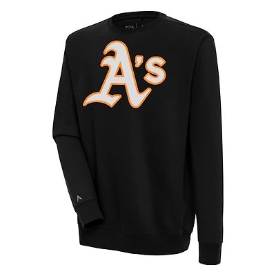 Men's Antigua Black Athletics Victory Pullover Sweatshirt