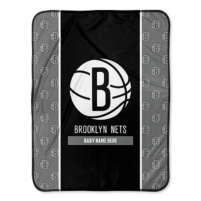Brooklyn Nets 30" x 40" Personalized Baby Blanket