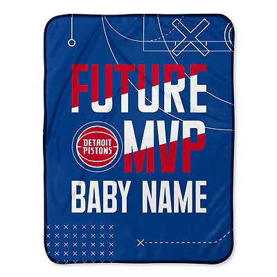 Detroit Pistons 30" x 40" Personalized Baby Blanket