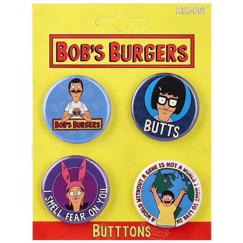Bob's Burgers Set of Four 1.25" Buttons