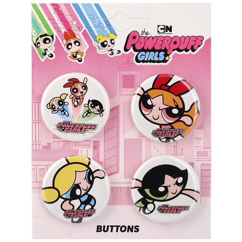 The Powerpuff Girls Set of Four 1.25" Buttons