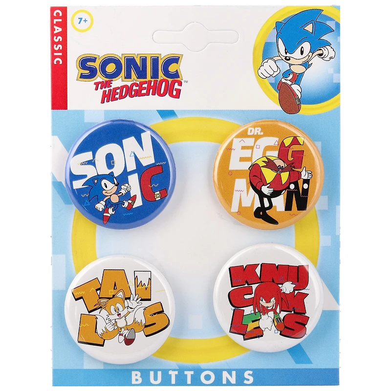 Sonic the Hedgehog Set of Four 1.25" Buttons