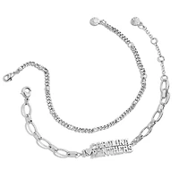 WEAR by Erin Andrews x Baublebar Silver Carolina Panthers Linear Bracelet Set