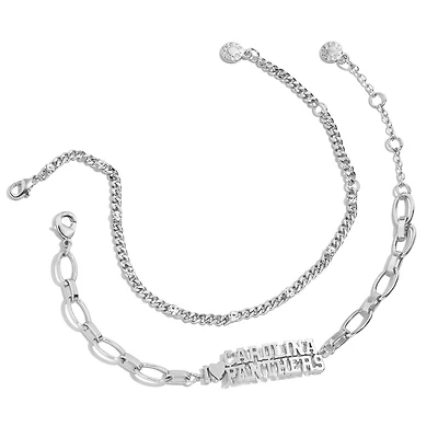 WEAR by Erin Andrews x Baublebar Silver Carolina Panthers Linear Bracelet Set