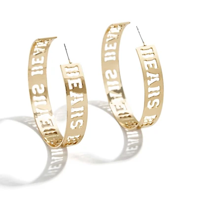 WEAR by Erin Andrews x Baublebar Gold Chicago Bears Large Cutout Hoop Earrings