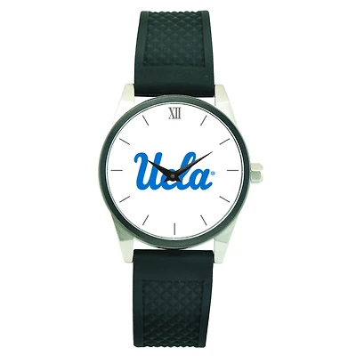 Men's Silver UCLA Bruins Black Silicone Strap Wristwatch