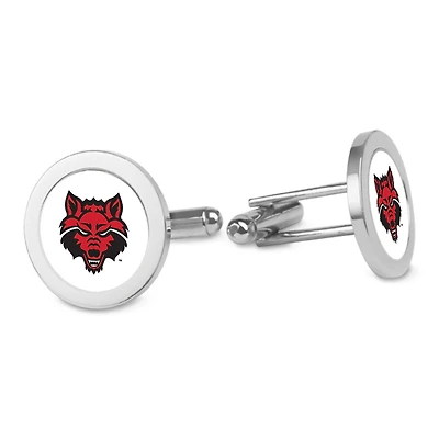 Silver Arkansas State Red Wolves Cufflinks