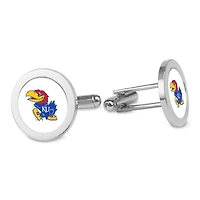 Silver Kansas Jayhawks Cufflinks