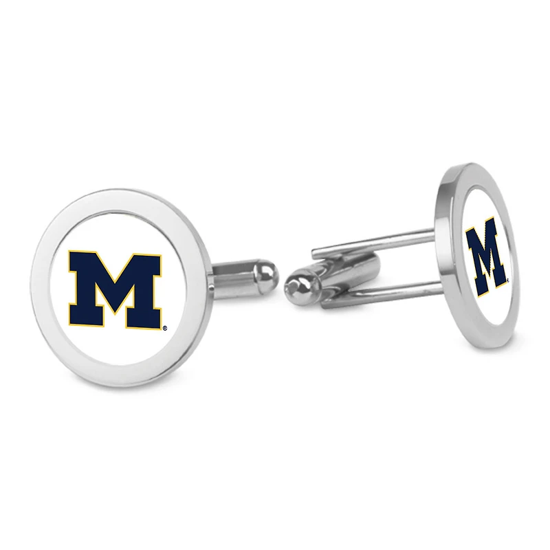 Silver Michigan Wolverines Cufflinks