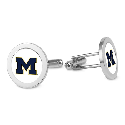 Silver Michigan Wolverines Cufflinks