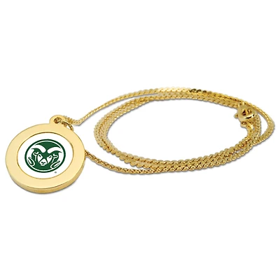 Gold Colorado State Rams Pendant Necklace