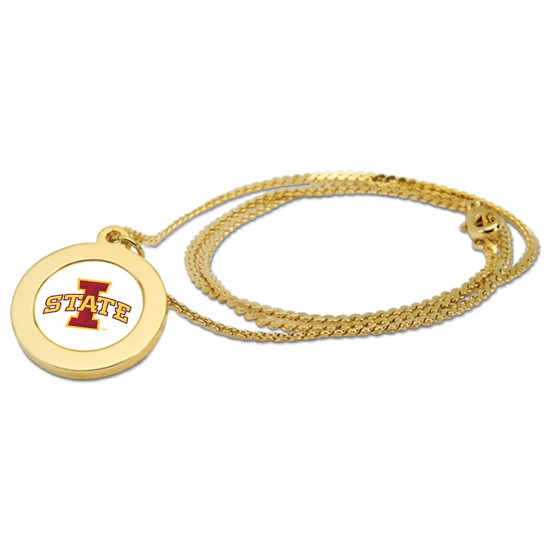 Gold Iowa State Cyclones Pendant Necklace