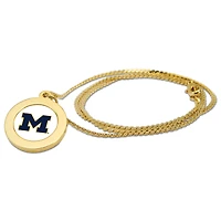 Gold Michigan Wolverines Pendant Necklace
