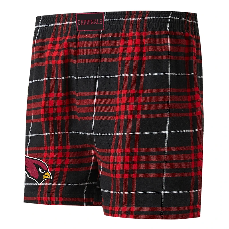 Men's Concepts Sport Black/Cardinal Arizona Cardinals Concord Flannel Boxers