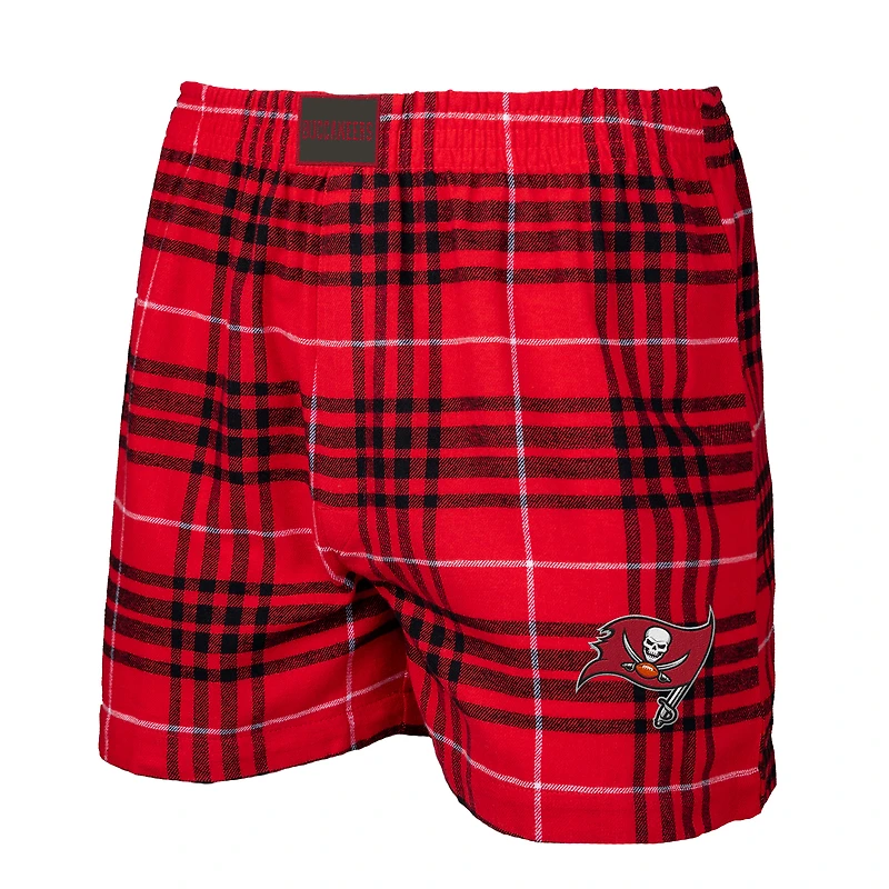Men's Concepts Sport Red/Black Tampa Bay Buccaneers Concord Flannel Boxers