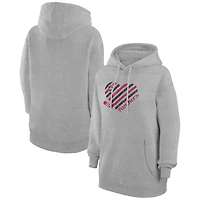 Women's G-III 4Her by Carl Banks  Heather Gray Florida Panthers Heart Pullover Hoodie