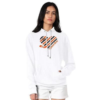 Women's G-III 4Her by Carl Banks  White Anaheim Ducks Heart Pullover Hoodie
