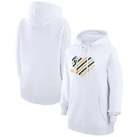 Women's G-III 4Her by Carl Banks  White Buffalo Sabres Heart Pullover Hoodie