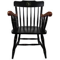 Black Delaware Fightin' Blue Hens Captain's Chair with Cherry Arms