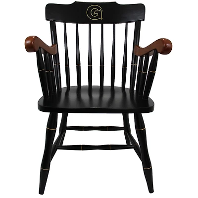 Black Georgetown Hoyas Captain's Chair with Cherry Arms