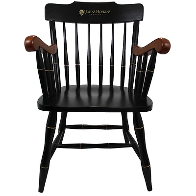 Black Johns Hopkins Blue Jays Captain's Chair with Cherry Arms