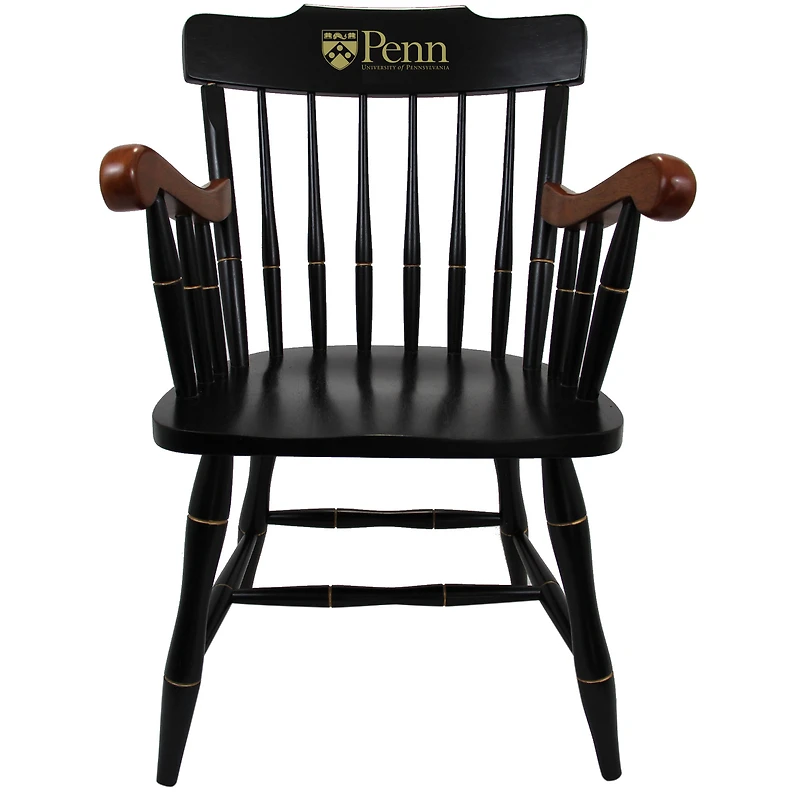 Black Pennsylvania Quakers Captain's Chair with Cherry Arms