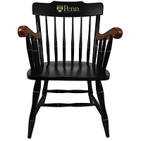 Black Pennsylvania Quakers Captain's Chair with Cherry Arms