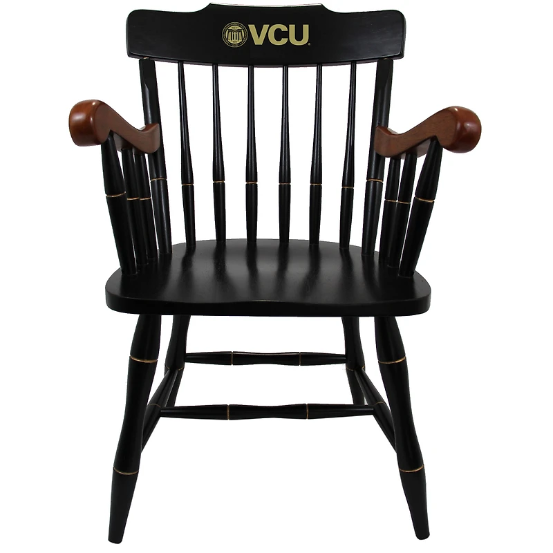 Black VCU Rams Captain's Chair with Cherry Arms