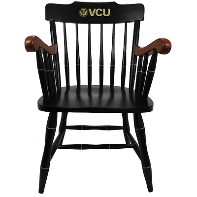 Black VCU Rams Captain's Chair with Cherry Arms