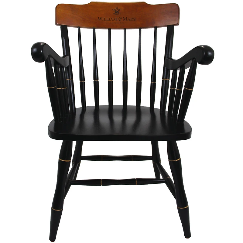 Black William & Mary Tribe Captain's Chair with Cherry Crown