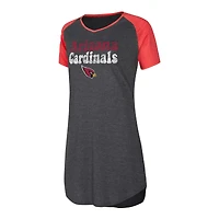 Women's Concepts Sport Black/Cardinal Arizona Cardinals Raglan V-Neck Nightshirt