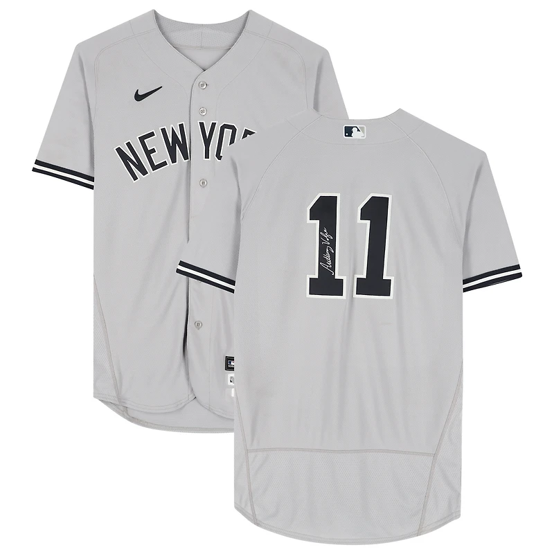 Anthony Volpe New York Yankees Autographed Game-Used #11 Gray Jersey vs. Texas Rangers on April 30, 2023