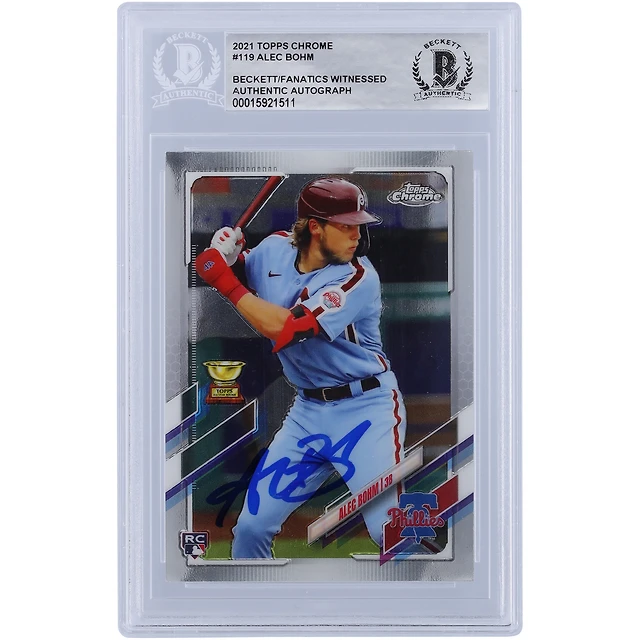 Topps Alec Bohm Philadelphia Phillies Autographed 2021 Topps